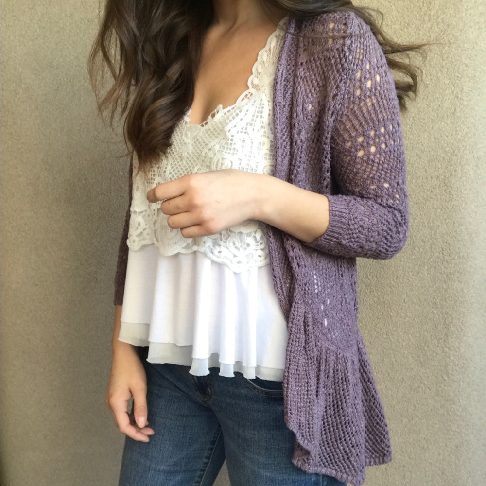 Purple Peplum Cardi